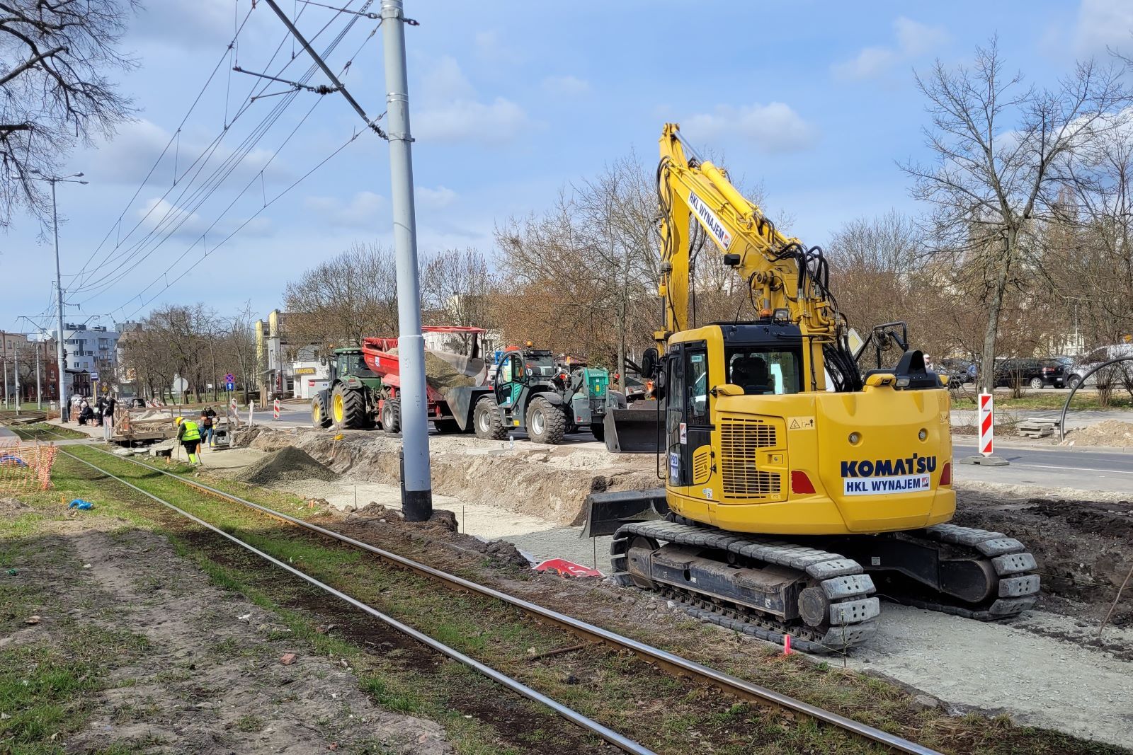 Prace przy modernizacji torowiska tramwajowego w Toruniu